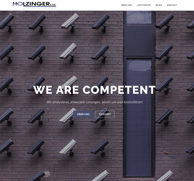 Screenshot of Holzinger Managementberatung's website