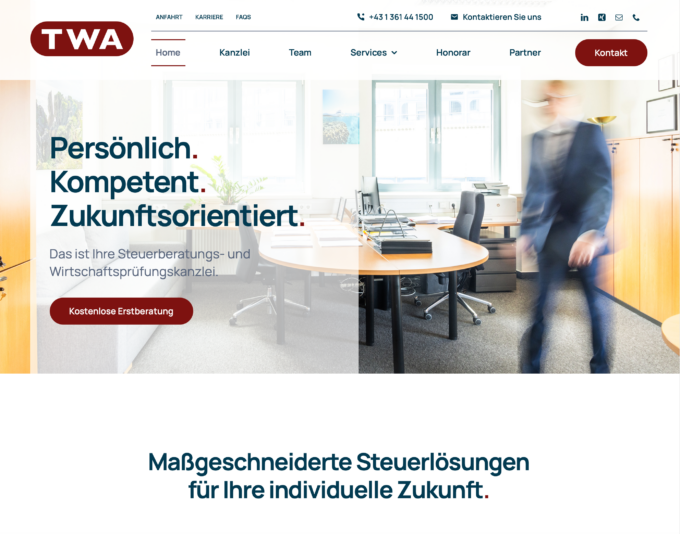 Screenshot of Tax Wood Audit's website
