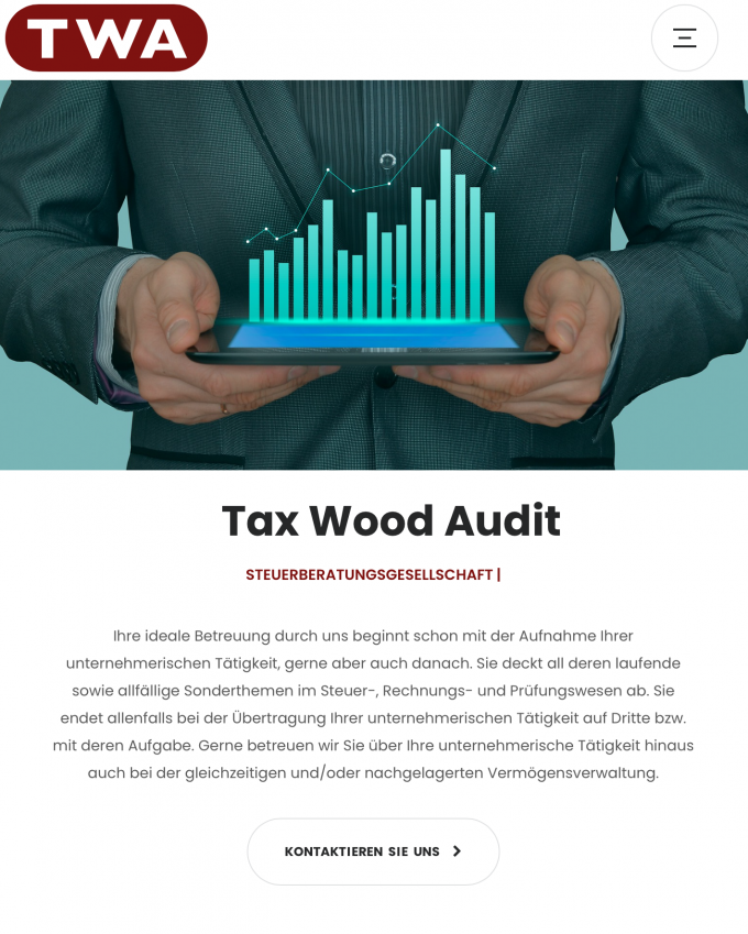 Screenshot of Tax Wood Audit's website